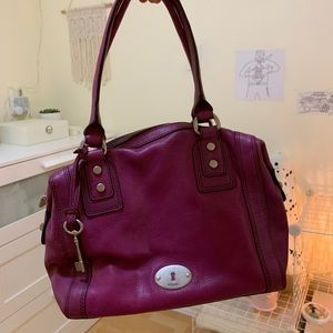Fossil Plum Top Handle Bag